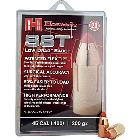 45 Cal. 200 Gr. Sabot Low Drag SST Muzzleloader Bullets - 20 Pk.