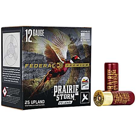 12 Gauge Prairie Storm FS Lead 2-3/4'' 4 Shot Shotshells - 25 Rounds