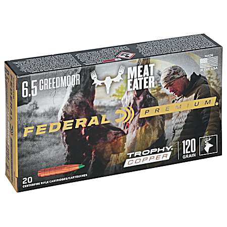 6.5 Creedmoor MeatEater Trophy Copper 120 Grain Centerfire Rifle Cartridges - 20 Rounds