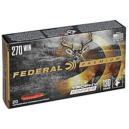 .270 Winchester MeatEater Trophy Copper 130 Grain Centerfire Rifle Cartridges - 20 Rounds
