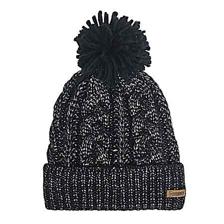 Women's Black Shimmer Cuff Beanie