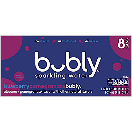 12 oz Berry Pomegranate Enhanced Sparkling Water - 8 pk
