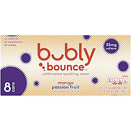 Bounce 12 oz Mango Passion Fruit Sparkling Water - 8 pk