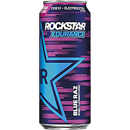 16 oz Rockstar Xdurance Blue Raz Energy Drink