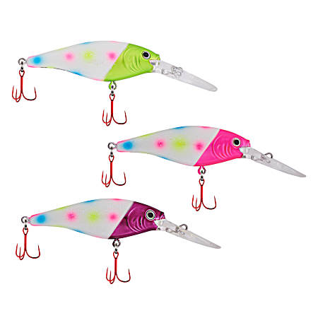 Hot Head Wonder Glow Flicker Shad Pro-Pack Crankbait - 3 Pk