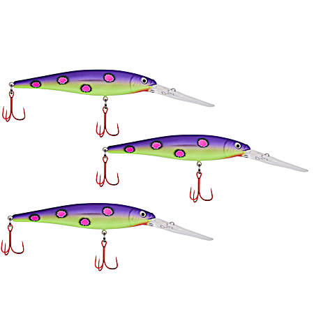 Purple Contagion Flicker Minnow Pro-Pack Crankbait - 3 Pk