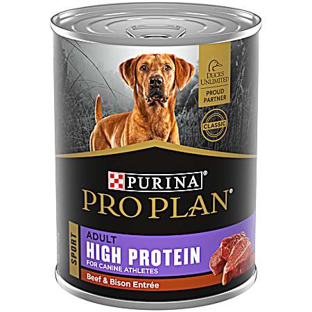 Pro Plan Sport Adult High Protein Classic Beef & Bison Entrée Wet Dog Food, 13 oz Can