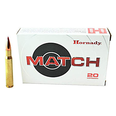 .30-06 Springfield M1 Garand Vintage Match 168 Grain Extremely Low Drag Match Rifle Cartridges - 20 Rounds