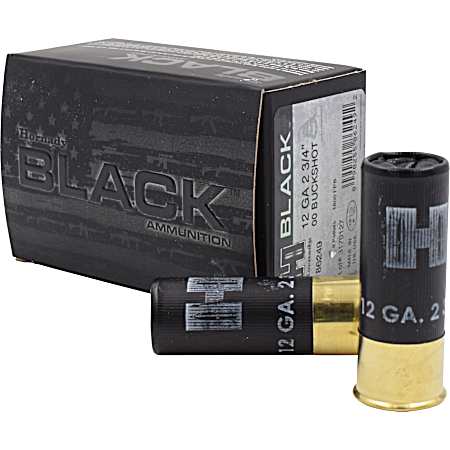 Black 12 Ga 00 Buckshot 10 Rounds