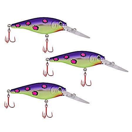 Purple Contagion Flicker Shad Pro-Pack Crankbait - 3 Pk