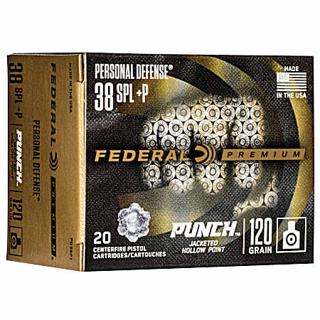 .38 Special Personal Defense Punch 120 Grain Centerfire Handgun Cartridges  - 20 Rounds