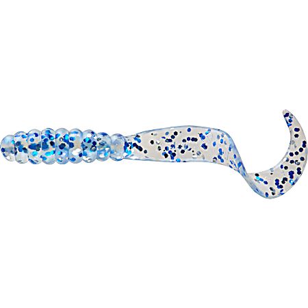 Shiny Pearl Blue Silver Flake Meeny Curly Tail Grub
