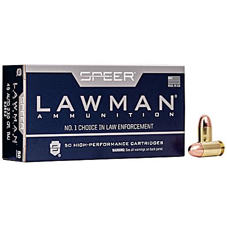 .45 Auto Lawman Training 230 Grain TMJ Handgun Cartridges - 50 Rounds