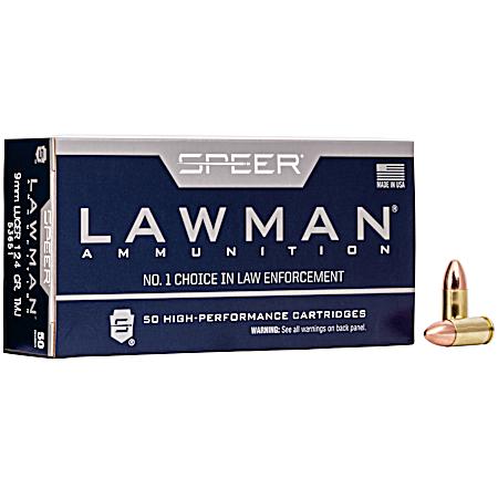 9mm Luger Lawman Training 124 JHP Handgun Ammo - 50 Rounds