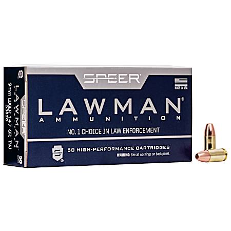 9mm Luger Lawman Handgun Training 147 Grain TMJ Handgun Cartridges - 50 Rounds