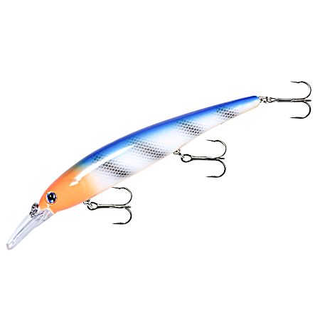 White Blue Orange Head Walleye Shallow Crankbait