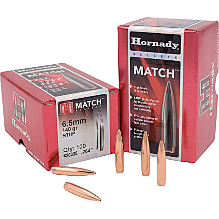 6.5mm .264 140 Gr BTHP Match Cartridges