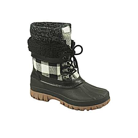 Women's Buffalo Plaid Fur Lined Mid Boots