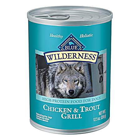 Wilderness Adult Grain-Free Chicken & Trout Grill Wet Dog Food, 12.5 oz Can