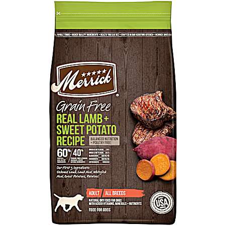 Adult Grain-Free Lamb & Sweet Potato Recipe Dry Dog Food