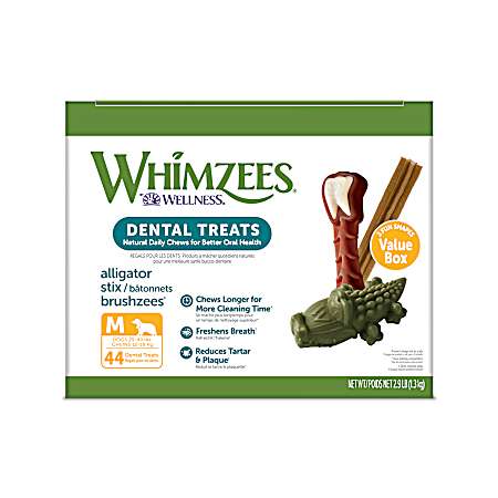 Medium Dog Dental Treats Value Box w/ 3 Fun Shapes - 44 Pk