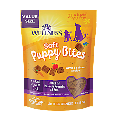 Soft Puppy Bites Grain-Free Lamb & Salmon Dog Training Treats, 8 oz