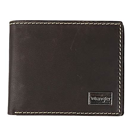 Men's Black Bifold Wallet w/ Metal Ornament
