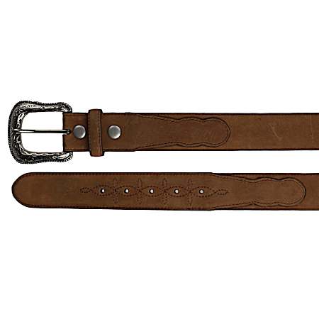 Men's Brown Crazyhorse Western Billet Belt