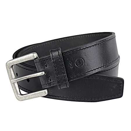 Men's Black Double Stitch Belt