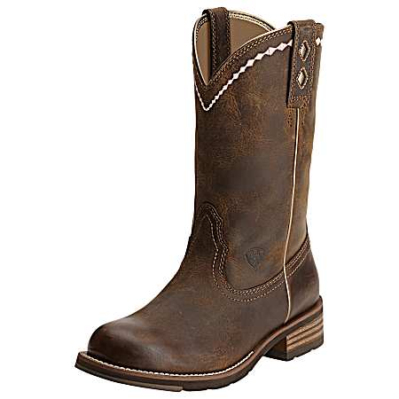 Women's Distressed Brown Unbridled Roper Western Boots