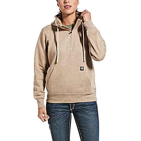Women's Rebar Dark Oatmeal Skill Set 1/2 Zip Hoodie