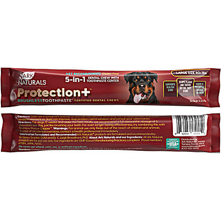 Protection+ Large Brushless Toothpaste Fortified Dental Chews for Dogs - 1 Pk