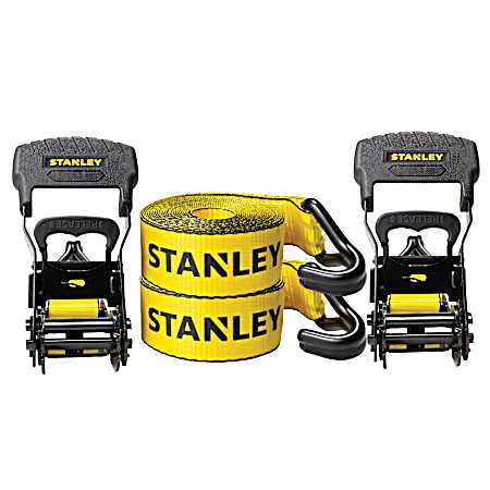 16 ft Yellow Ratchet Straps - 2 Pk