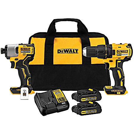 20V MAX Brushless Cordless Drill/Driver & Impact Driver 2-Tool Combo Kit W/ Batteries