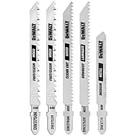 DEWALT Jigsaw Blades Set, T-Shank, 5-Piece (DW3795H)