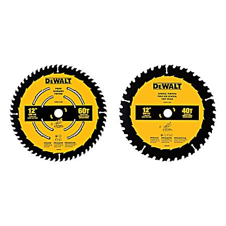 12 in 40T & 60T General Purpose Saw Blades Combo Pack - 2 Pk