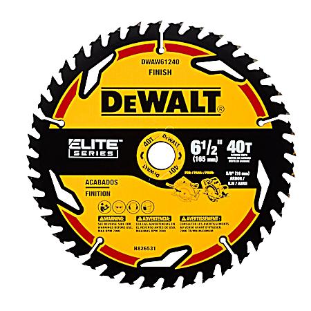 DeWalt Elite Series 6-1/2 in. D X 5/8 in. Carbide Circular Saw Blade 40 teeth