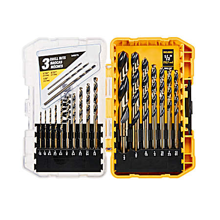 Black & Gold Black Oxide Drill Bit Set - 20 Pc