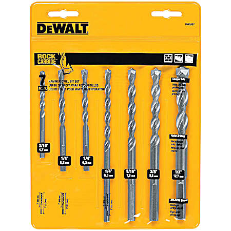 DEWALT DW5207 - 7-Piece Premium Percussion Masonry Drill Bit Set