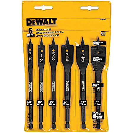 Heavy Duty Wood Boring Spade Bit Set (6-Piece)