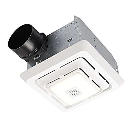 80 CFM Bluetooth Speaker Bath Exhaust Ventilation Fan w/ LED Light