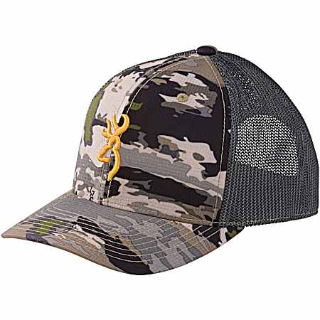 Adult Pahvant Pro Flexfit 110 Ovix Camo Embroidered Buckmark Mesh Back 6-Panel Cap