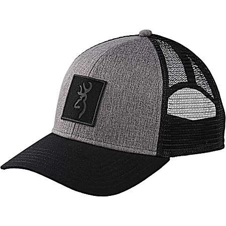 Adult Gray/Black Crest Buckmark Patch Mesh Back Cap