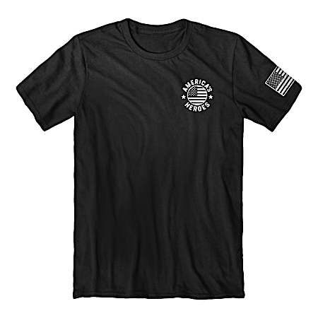 Men's Black America's Heroes Short Sleeve Shirt