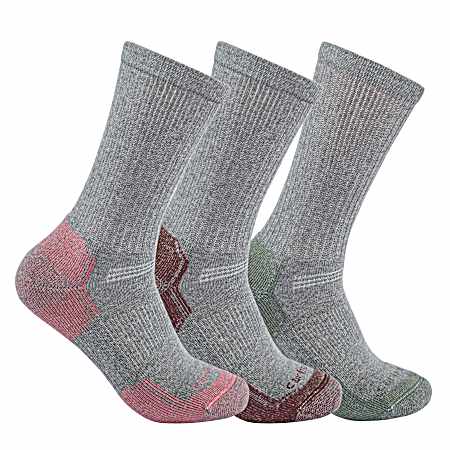 Ladies' Midweight Cotton Blend Crew Socks - Assorted, 3 Pk