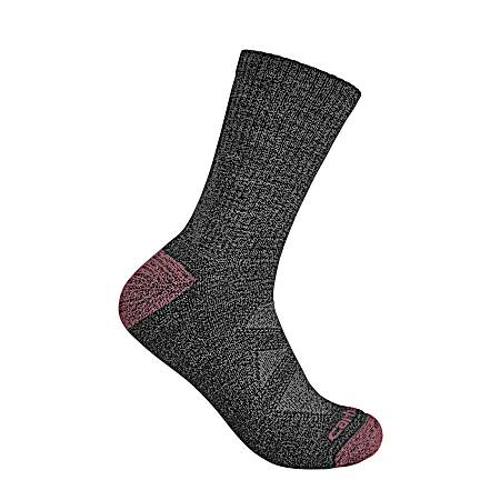 Ladies' Grey Midweight Merino Wool Blend Short Crew Socks