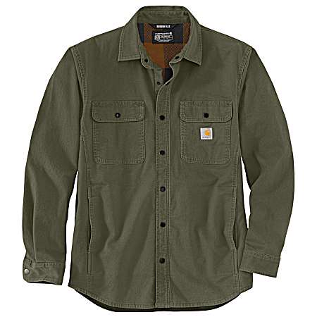 Men's Relaxed Fit Canvas Fleece Lined Shirt Jacket