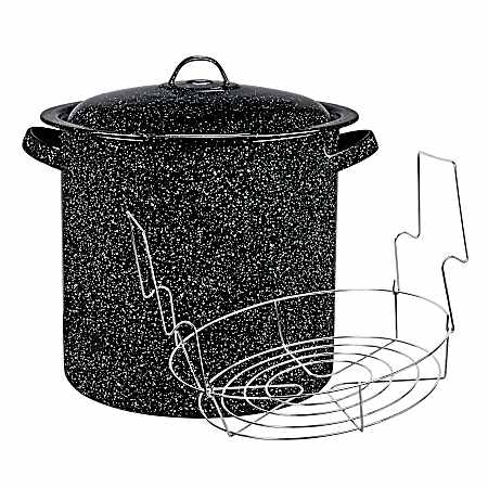 320682 15.5 Qt. Water Bath Canner with Jar Rack, Black