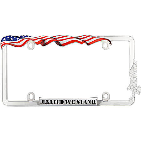 United We Stand Chrome License Plate Frame