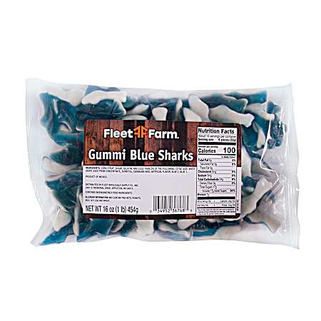 16 oz Gummi Sharks Chewy Candy